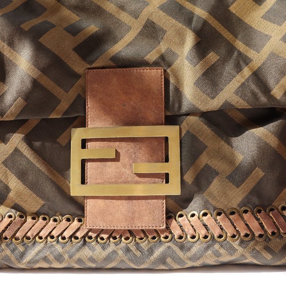 SOLD Fendi Tobacco Zucca Large Baguette Laced Bag - Picture 5 of 16